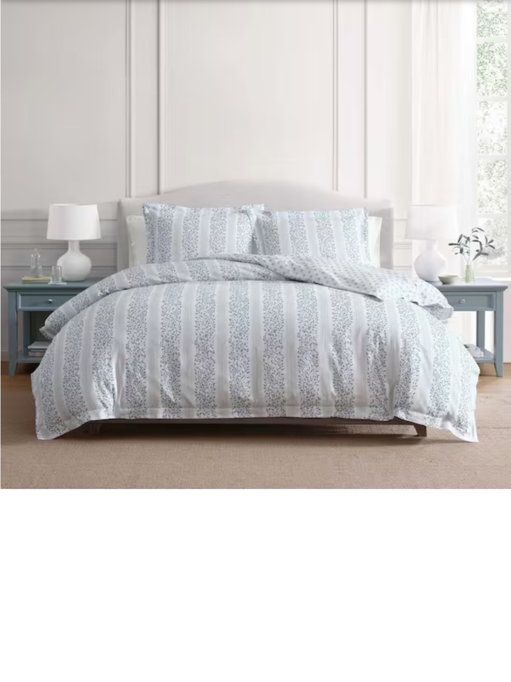 Martha Stewart - Queen Comforter Set,
100% Silky Smooth Cotton Sateen
Striped